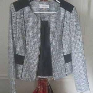 Calvin Klein Women's Black and White Jacket